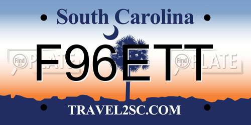F96ETT South Carolina License Plate