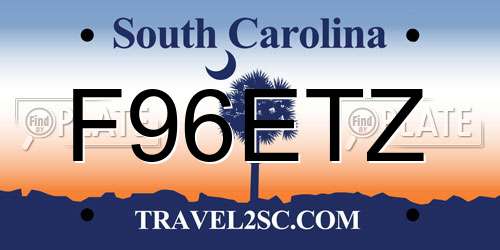 F96ETZ South Carolina License Plate