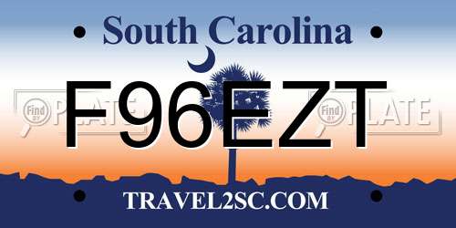 F96EZT South Carolina License Plate