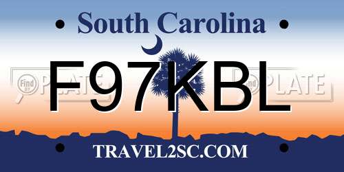 F97KBL South Carolina License Plate