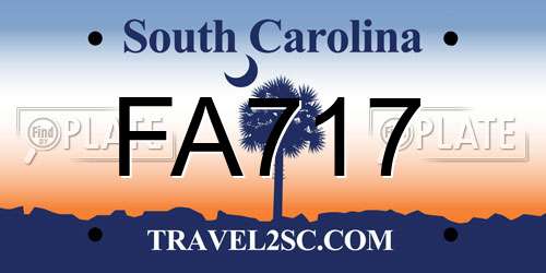 FA717 South Carolina License Plate