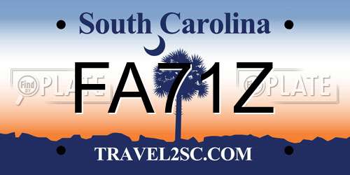 FA71Z South Carolina License Plate