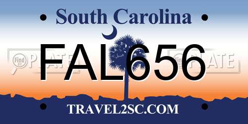FAL656 South Carolina License Plate