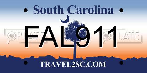 FAL911 South Carolina License Plate