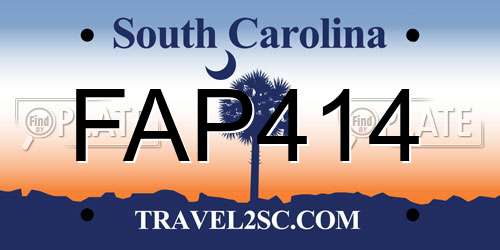 FAP414 South Carolina License Plate