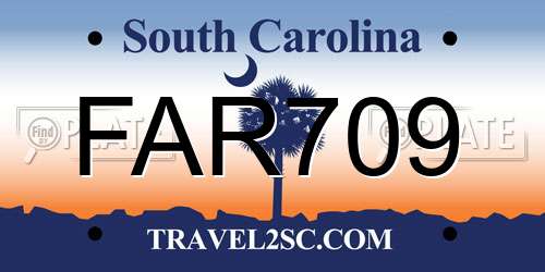 FAR709 South Carolina License Plate