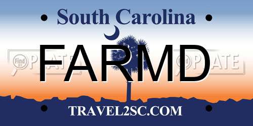 FARMD South Carolina License Plate