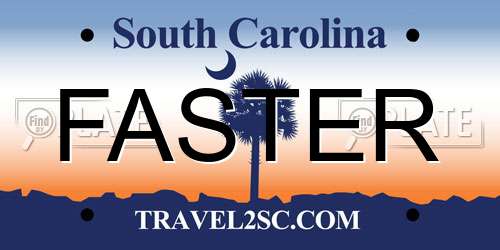 FASTER South Carolina License Plate