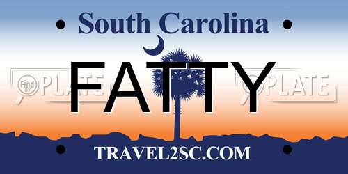 FATTY South Carolina License Plate