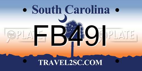 FB49I South Carolina License Plate