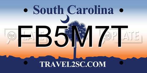 FB5M7T South Carolina License Plate