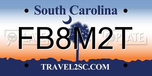 FB8M2T South Carolina License Plate