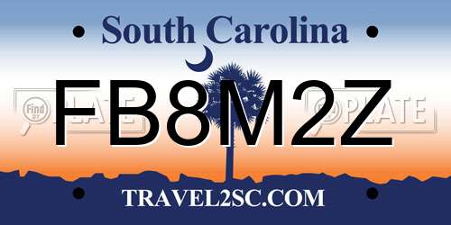 FB8M2Z South Carolina License Plate