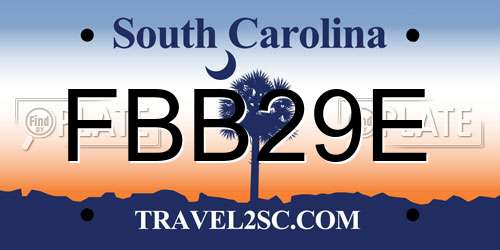 FBB29E South Carolina License Plate