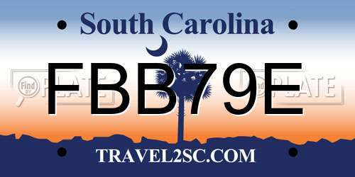 FBB79E South Carolina License Plate
