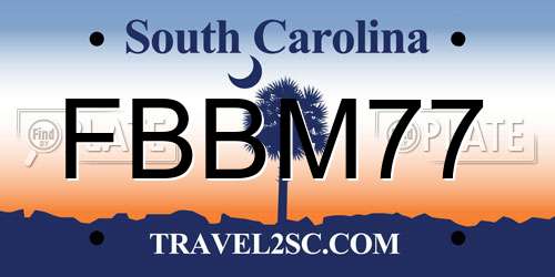 FBBM77 South Carolina License Plate