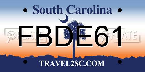 FBDE61 South Carolina License Plate