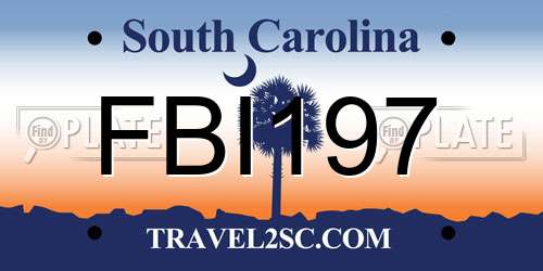 FBI197 South Carolina License Plate
