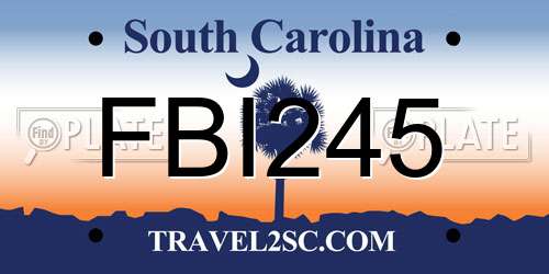 FBI245 South Carolina License Plate