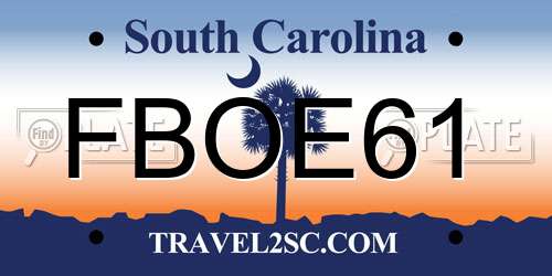 FBOE61 South Carolina License Plate