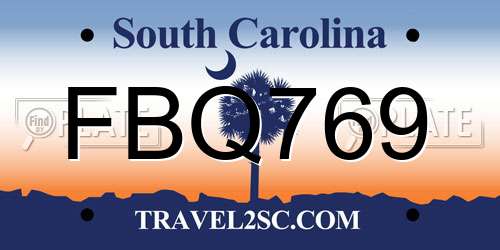 FBQ769 South Carolina License Plate