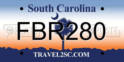 FBR280 South Carolina License Plate