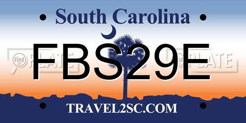 FBS29E South Carolina License Plate