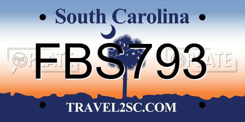 FBS793 South Carolina License Plate