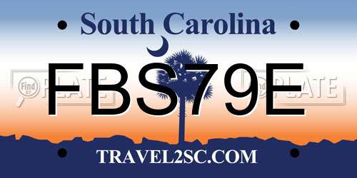 FBS79E South Carolina License Plate