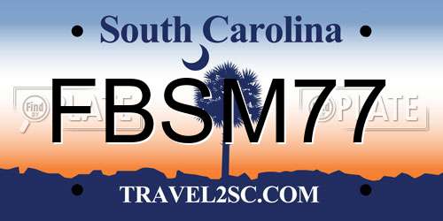 FBSM77 South Carolina License Plate