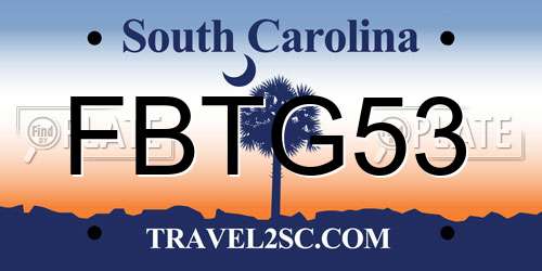 FBTG53 South Carolina License Plate