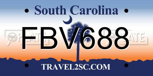 FBV688 South Carolina License Plate