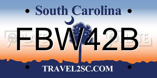 FBW42B South Carolina License Plate