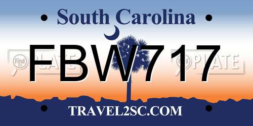 FBW717 South Carolina License Plate