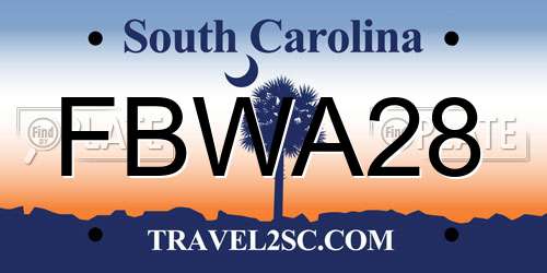 FBWA28 South Carolina License Plate
