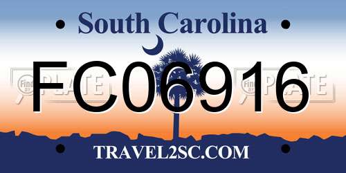 FC06916 South Carolina License Plate