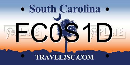 FC0S1D South Carolina License Plate