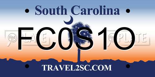 FC0S1O South Carolina License Plate