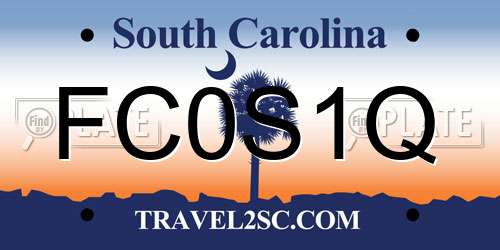 FC0S1Q South Carolina License Plate