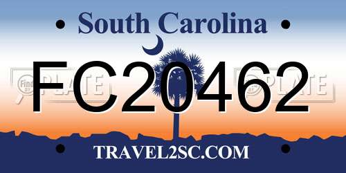 FC20462 South Carolina License Plate