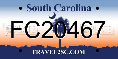 FC20467 South Carolina License Plate