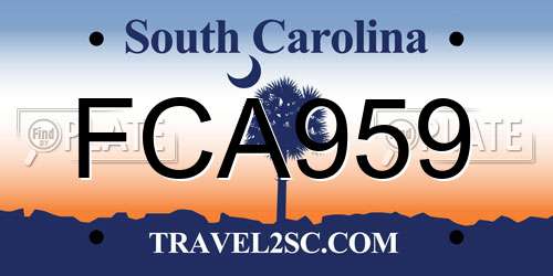 FCA959 South Carolina License Plate