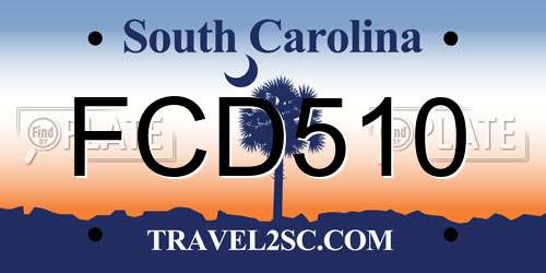 FCD510 South Carolina License Plate