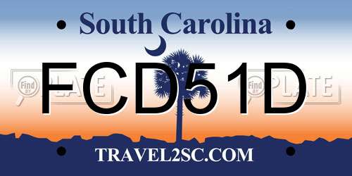 FCD51D South Carolina License Plate
