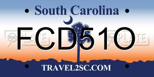 FCD51O South Carolina License Plate