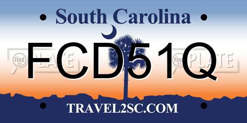 FCD51Q South Carolina License Plate
