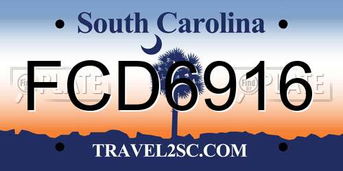 FCD6916 South Carolina License Plate