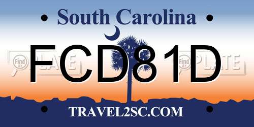 FCD81D South Carolina License Plate