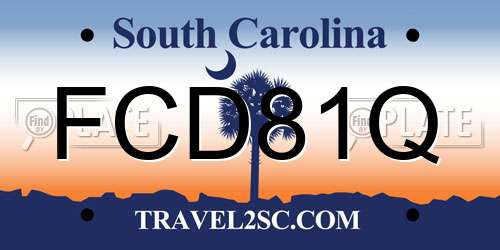 FCD81Q South Carolina License Plate