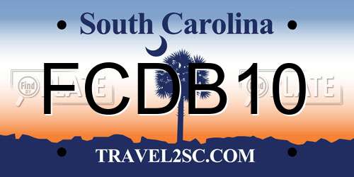 FCDB10 South Carolina License Plate